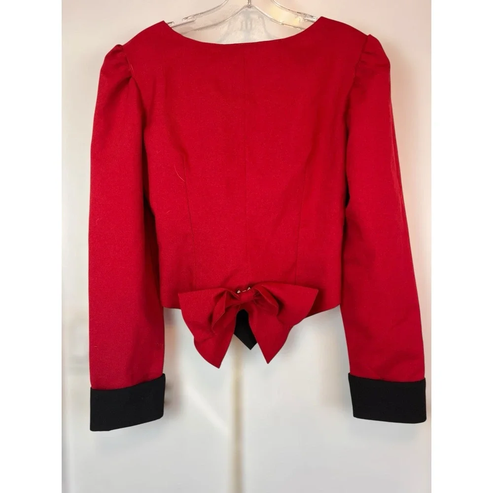 Lolita Dress 3 Piece Red Corset Pleated Skirt  Size 12 Renaissance Whimsigoth - Picture 8 of 10